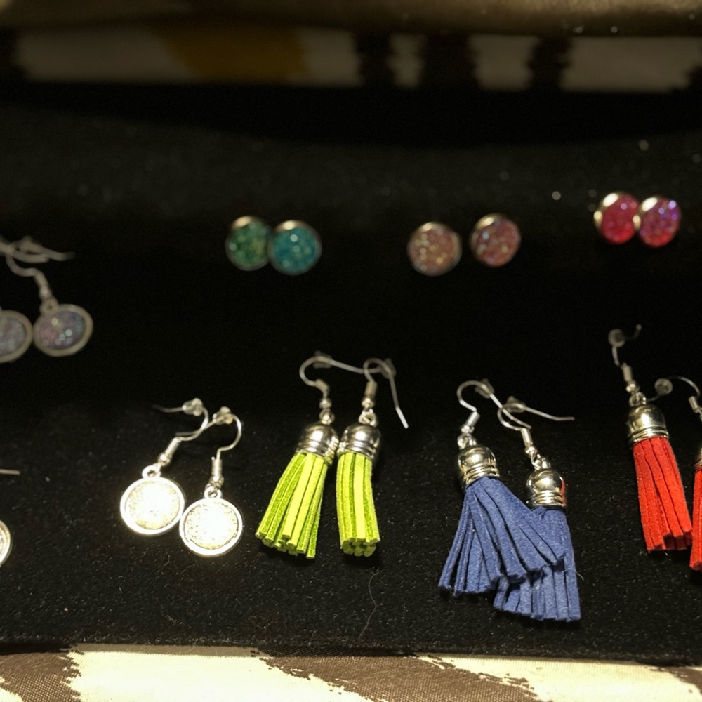 Hand made earrings additional colors blue, green